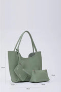 Mint green SHK108 faux leather women hand and shoulder bag with wallet