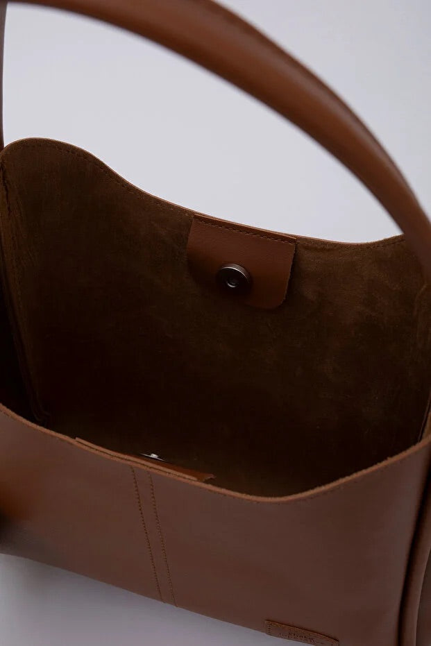 Tan SHK108 faux leather women hand and shoulder bag with wallet and