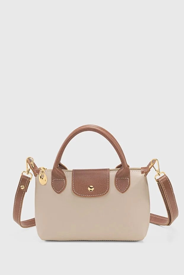 Cream Versatile PU Leather Crossbody Bag for Women