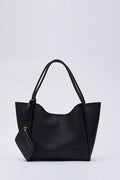 Black SHK108 faux leather women hand shoulder bag with wallet makeup